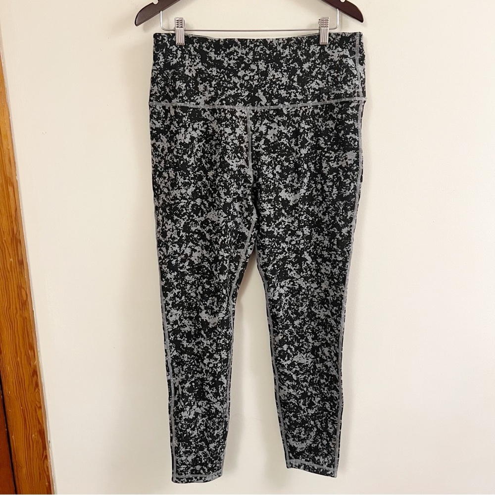 Hurley Leggings Womens Large Reversible Gray Heather Yoga Pants NEW